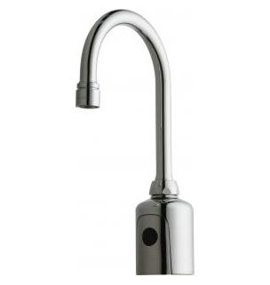 Chicago Faucets 116.594.AB.1T HyTronic Traditional Touch Free Programmable Gooseneck Electronic Faucet, Single Supply, 2.2 GPM, Battery Operated, Patient Care