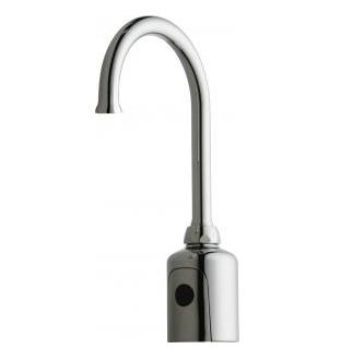 Chicago Faucets 116.617.AB.1T HyTronic Touch Free Programmable Gooseneck Electronic Faucet, Dual Supply, 2.5 GPM, Concealed Internal Temperature Control Mixer, Battery Operated, Patient Care