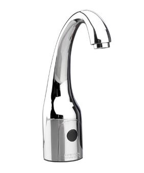 Chicago Faucets 116.867.AB.1T HyTronic Curve Touch Free Programmable Electronic Faucet, Dual Supply, 0.5 GPM, Concealed Internal Temperature Control Mixer, Battery Operated