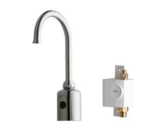 Chicago Faucets 116.935.AB.1T HyTronic Touch Free Programmable Gooseneck Electronic Faucet, Dual Supply, 1.5 GPM Flow Control, Concealed Internal Temperature Control Mixer, Self Sustaining Power System