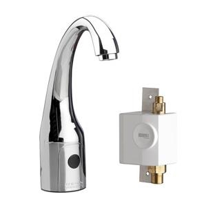 Chicago Faucets 116.939.AB.1T HyTronic Curve Touch Free Programmable Electronic Faucet, Dual Supply, 1.5 GPM Flow Control, Concealed Internal Temperature Control Mixer, Self Sustaining Power System