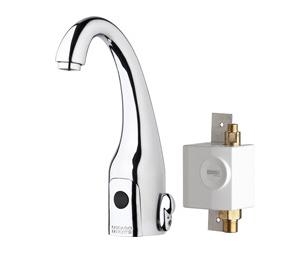 Chicago Faucets 116.947.AB.1T HyTronic Curve Touch Free Programmable Electronic Faucet, Dual Supply, 1.5 GPM, User Adjustable Temperature Control Mixer, Self Sustaining Power System
