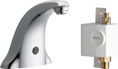 Chicago Faucets 116.956.AB.1T E-Tronic 40 Traditional Electronic Faucet with Dual Beam Infrared Sensor, Single Supply, Self Sustaining Power System, 0.5 GPM