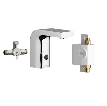 Chicago Faucets 116.960.AB.1T HyTronic Edge Touch Free Programmable Electronic Faucet, Single Supply, 1.5 GPM Flow Control, External Mechanical Mixing Valve, Self Sustaining Power System
