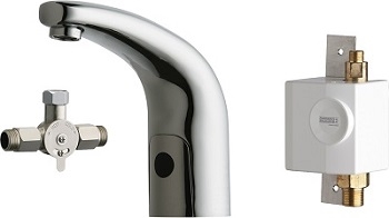 Chicago Faucets 116.961.AB.1T HyTronic Traditional Touch Free Programmable Electronic Faucet, Single Supply, 0.5 GPM, External Mechanical Mixing Valve, Self Sustaining Power System