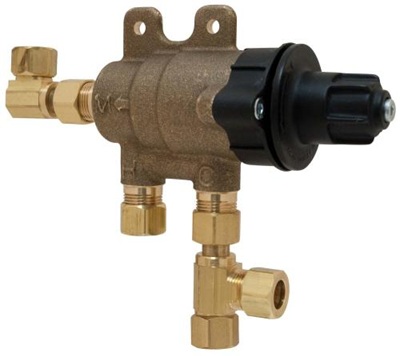 Chicago Faucets 131-CABNF Chicago Faucets Part: Thermostatic Mixing Valve with Inlet Connections and Cold Water Bypass, Rough Brass