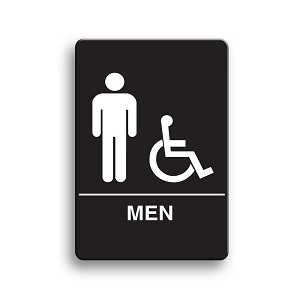 Restroom Sign - Men Handicap Accessible, 6" x 9"