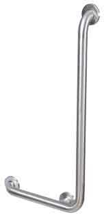 Gamco 150S-5L 90 Degree Angle Grab Bar with Snap Flange, Left Hand, 1-1/2" Diameter, Stainless Steel with Satin Finish, 32" x 16"