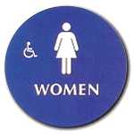 Raised Handicap Women's California Title 24 ADA Restroom Signs and Bathroom Signs