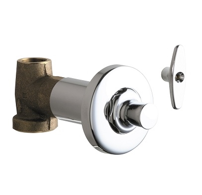 Chicago Faucets 1771-ABCP Concealed Straight Valve with Loose Key, Tee Handle, Slow Compression Operating Cartridge