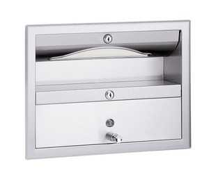 Bradley 194 Towel and Soap Dispenser, Exterior Shelf-Behind Mirror (DISCONTINUED, NOT AVAILABLE TO ORDER)