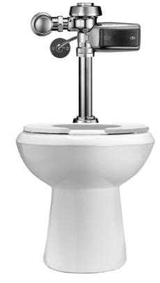 Sloan WETS-2000.1302 Vitreous China Toilet Fixture with Exposed, Battery Powered, Sensor Activated, Royal OPTIMA Hardwire SMOOTH 111-1.28 HWS Closet Flushometer (Toilet Seat Not Included)