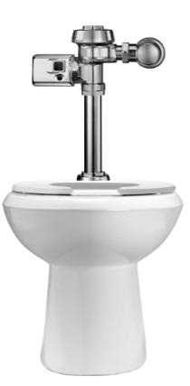 Sloan WETS-2000.1402 Vitreous China Toilet Fixture with Exposed, Battery Powered, Sensor Activated, Royal OPTIMA Plus 111-1.28 SMO Closet Flushometer (Toilet Seat Not Included)