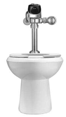 Sloan WETS-2002.1303 Vitreous China Toilet Fixture with Exposed, Sensor Activated, Sloan ECOS 8111-1.6/1.1 Electronic Dual Flush Hardwire Closet Flushometer (Toilet Seat Not Included)