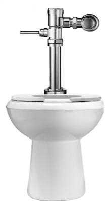 Sloan WETS-2020.1004 Vitreous China Toilet Fixture with Exposed, Manual, GEM-2 111-1.28 Closet Flushometer (Toilet Seat Not Included)