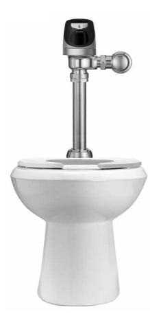 Sloan WETS-2023.1201 Vitreous China Toilet Fixture with Solar Powered, Sensor Activated SOLIS 8111-1.6 Closet Flushometer (Toilet Seat Not Included)