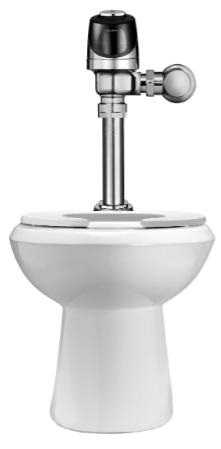 Sloan WETS-2023.1401 Vitreous China Toilet Fixture with Exposed, Battery Powered, Sensor Activated, G2 OPTIMA Plus 8111-1.6 Closet Flushometer (Toilet Seat Not Included)