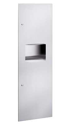 Bradley 2037-10 Semi-Recessed Paper Towel Dispenser Waste Receptacle, Contemporary Series, 11.2 Gallon