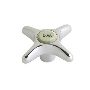 Chicago Faucets 204-DWJKCP Chicago Faucets Part: Vandal Proof 2-1/2" Metal Cross Handle, Eight-Point Tapered Broach, DW Button, Chrome