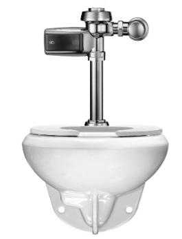 Sloan WETS-2050.1403 Wall Hung Toilet Fixture with Exposed, Sensor Activated, Royal OPTIMA Plus SMOOTH 111-1.28 Closet Flushometer (DISCONTINUED, NOT AVAILABLE TO ORDER)