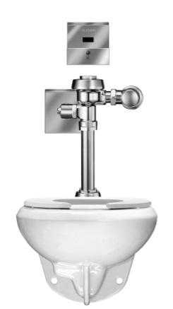 Sloan WETS-2053.1301 Wall Hung Toilet Fixture with Exposed, Sensor Activated, Royal OPTIMA 111-1.6 ES-S Closet Flushometer (DISCONTINUED)
