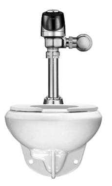 Sloan WETS-2053.1401 Wall Hung Toilet Fixture with Exposed, Battery Powered, Sensor Activated, G2 OPTIMA Plus 8111-1.6 Closet Flushometer (DISCONTINUED)