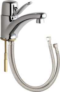 Chicago Faucets 2200-E2805ABCP Single Lever Hot and Cold Water Mixing Sink Faucet, 0.5 GPM Econo-Flo Non-Aerating Spray, 4-3/4" Integral Spout