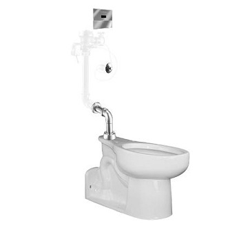 Sloan WETS-2220.1304 Vitreous China Floor Mount Toilet Fixture with Sensor Activated Royal 153-1.28 ESS TMO Flushometer