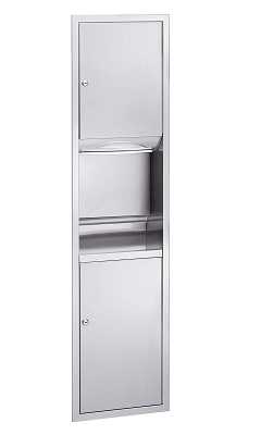 Bradley 2252-11 Surface-Mounted Paper Towel Dispenser Waste Receptacle, 4.9 Gallon
