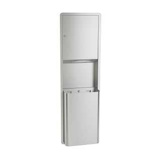 Bradley 234 Recessed Paper Towel Dispenser and Waste Receptacle, 12 Gal
