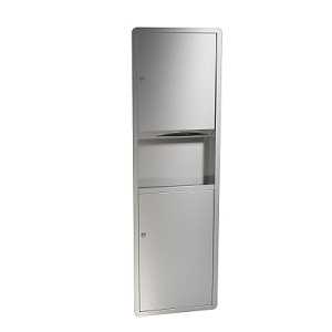 Bradley 235-10 Semi-Recessed Paper Towel Dispenser/Waste Receptacle, 4.9 Gal