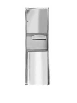 Bradley 237 Recessed Towel Dispenser / Waste Receptacle, Center Pull, 12 Gal