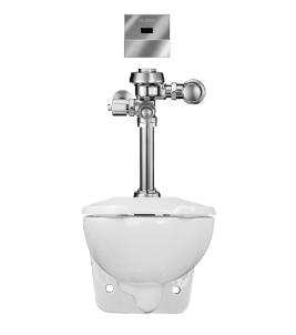 Sloan WETS-2450.1303 Wall Hung Vitreous China Toilet Fixture with Sensor Activated Royal OPTIMA 111-1.28 ESS TMO Closet Flushometer (Toilet Seat Not Included)