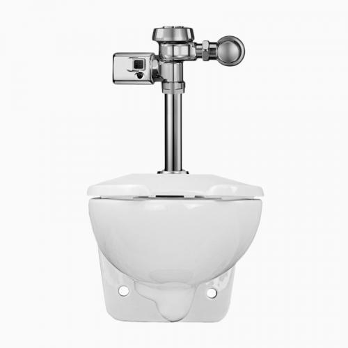 Sloan WETS-2450.1402 Wall Hung Vitreous China Toilet Fixture with Battery Powered, Sensor Activated, Royal 111-1.28 SMO Closet Flushometer (Toilet Seat Not Included)
