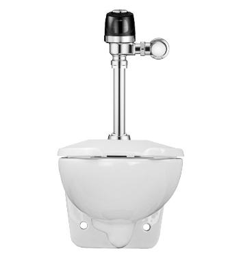 Sloan WETS-2450.1412 Wall Hung Vitreous China Toilet Fixture with Sensor Activated Sloan G2 Optima Plus 8111-1.28 Closet Flushometer (Toilet Seat Not Included)