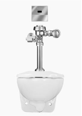 Sloan WETS-2453.1304 Wall Hung Vitreous China Toilet Fixture with Royal OPTIMA 111-1.6 ESS TMO Flushometer (Toilet Seat Not Included)