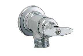 Chicago Faucets 293-CP Single Supply Inside Sill Fitting, 1/2" NPT Female Thread Inlet, 3/4" Male Hose Thread Outlet, Slip Wall Flange, Chrome Plate Finish