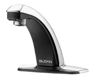 Sloan EBF-85-8-BDM Optima Plus 8 Inch Centerset Faucet, Sensor Activated, Battery Powered, ADA Compliant, Chrome Plated Brass, with Below Deck Mechanical Mixing Valve