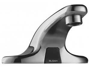 Sloan EBF-650-8 Optima Plus 8 Inch Centerset Faucet, Sensor Activated, Battery Powered, ADA Compliant, Chrome Plated Brass, Touchless Hand Washing