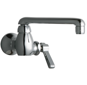 Chicago Faucets 332-E35ABCP Single Water Inlet Faucet, 6" S Type Swing Spout, 1.5 GPM Softflo Aerator, 2-3/8" Lever Handle