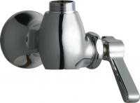 Chicago Faucets 332-LESAB Single Supply Sink Faucet, Wall Mounted, Lever Handle, Less Spout
