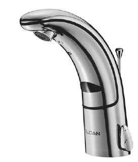 Sloan EAF-150-ISM-DPU-IC CP Optima i.q. Faucet, Sensor Activated, Battery Powered, Electronic, Chrome Plated Die-Cast Metal, with Integral Spout Temperature Mixer, Drain Pop Up and i.q.- Click Feature