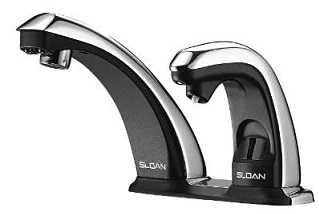 Sloan ESD-25085-BDT CP Soap Dispenser with Faucet Combination, Battery Powered, Sensor Activated, ADA Compliant, Chrome Plated Brass, with Below Deck Thermostatic Mixing Valve (DISCONTINUED)
