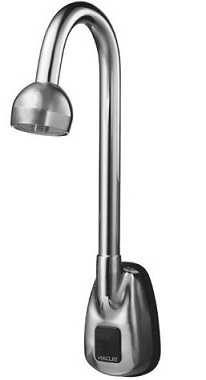 Sloan ETF-500-H-P-BDT Optima Gooseneck Faucet, Sensor Activated, Electronic, Wall Mount, ADA Compliant, Chrome Plated Brass, with Shower Spray Head, Plug-In Transformer ETF-233 and Below Deck Thermostatic Mixing Valve
