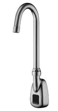 Sloan ETF-500-P-BDM Optima Gooseneck Faucet, Sensor Activated, Electronic, Wall Mount, ADA Compliant, Chrome Plated Brass, with Plug-In Transformer ETF-233 and Below Deck Mechanical Mixing Valve