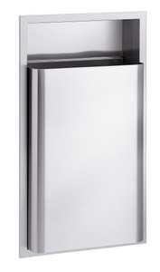 Bradley 346-11 Waste Receptacle, Surface-Mtd., 12 GAL, Stainless Steel