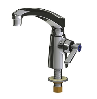 Chicago Faucets 349-L8ABCP Single Supply Sink Faucet, 2.2 GPM Softflo Aerator, 8" L-Type Spout, Lever Handle