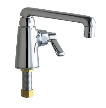 Chicago Faucets 349-XKABCP Single Supply Sink Faucet, 2.2 GPM Softflo Aerator, 6" S-Type Spout, Ceramic 1/4-Turn Operating Cartridge, Lever Handle