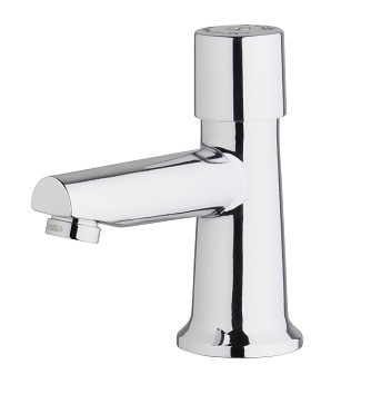 Chicago Faucets 3500-E2805ABCP Single Supply Metering Sink Faucet, 0.5 GPM Econo-Flo Non-Aerating Spray, 4" Integral Spout