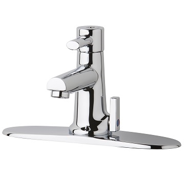 Chicago Faucets 3512-8E39VPAB Hot and Cold Water Mixing Sink Faucet, 8" Fixed Centers, 0.35 GPM Econo-Flo Non-Aerating Outlet, User Adjustable Temperature Control Mixer